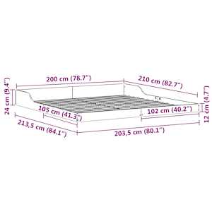 Rám postele Bílá 200 x 210 cm Masivní borové dřevo - obrázek 10