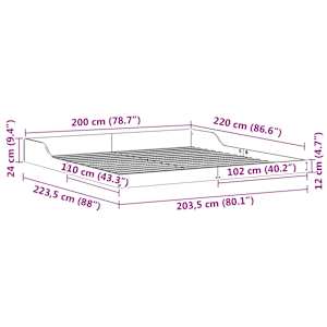 Rám postele Hnědá 200 x 220 cm Masivní borové dřevo - obrázek 10