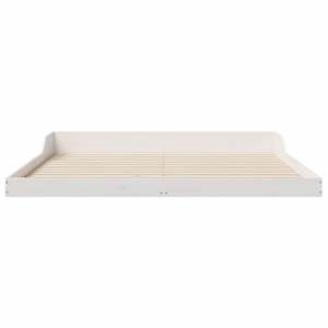 Rám postele Bílá 200 x 220 cm Masivní borové dřevo - obrázek 5