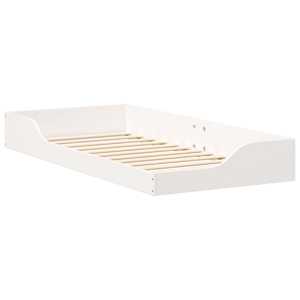 Rám postele Bílá 100 x 200 cm Masivní borové dřevo - obrázek 4