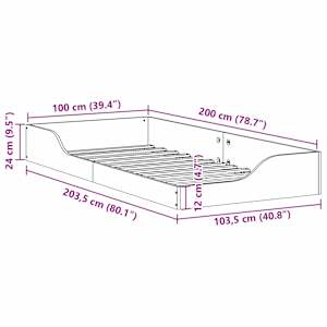 Rám postele Voskově hnědá 100 x 200 cm Masivní borové dřevo - obrázek 10