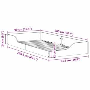 Rám postele Voskově hnědá 90 x 200 cm Masivní borové dřevo - obrázek 10