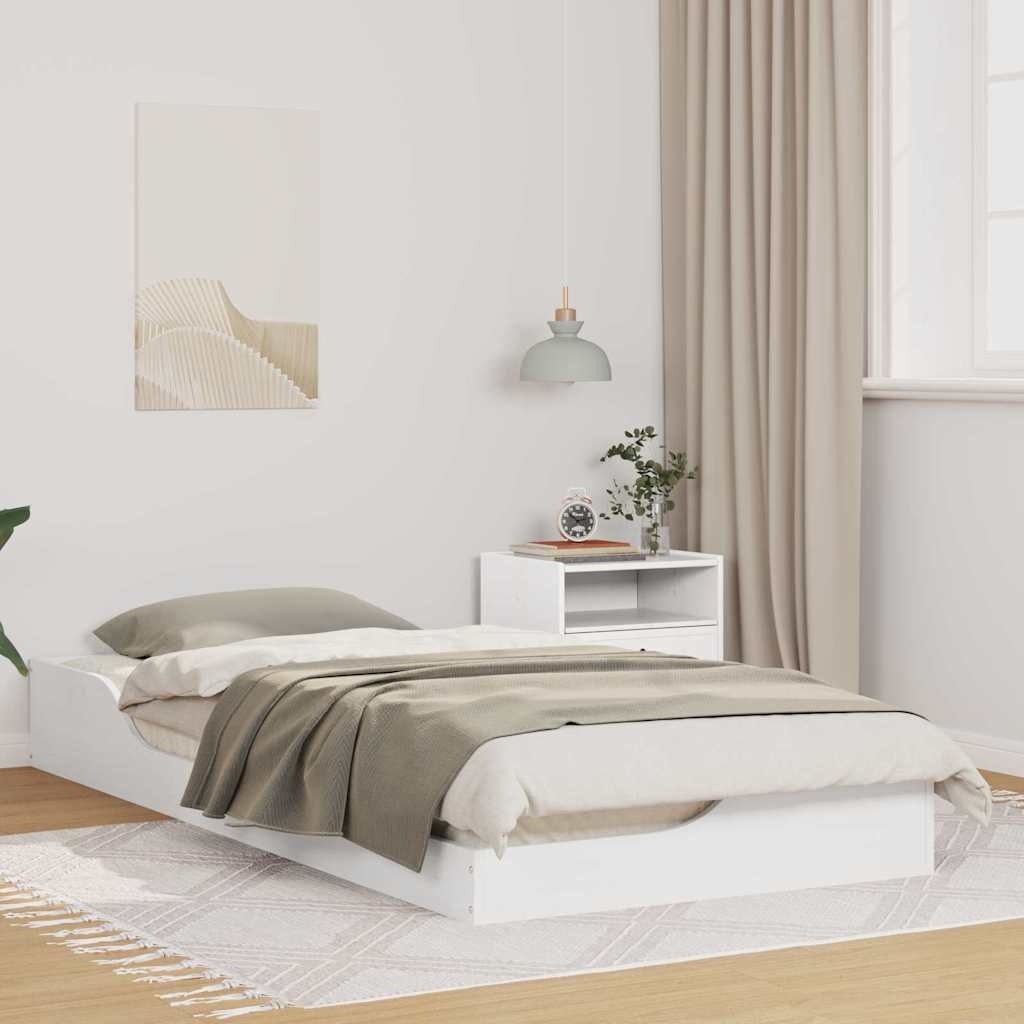 Bedframe met lade Wit 80 x 200 cm Massief grenenhout