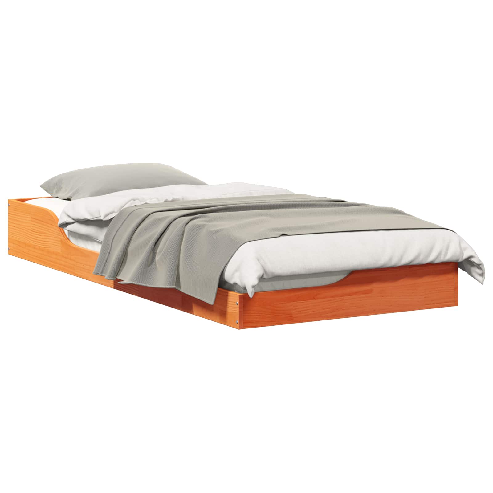 Thumbnail - vidaXL Bodenbettgestell Wachsbraun 80 x 200 cm Massivholz Kiefer