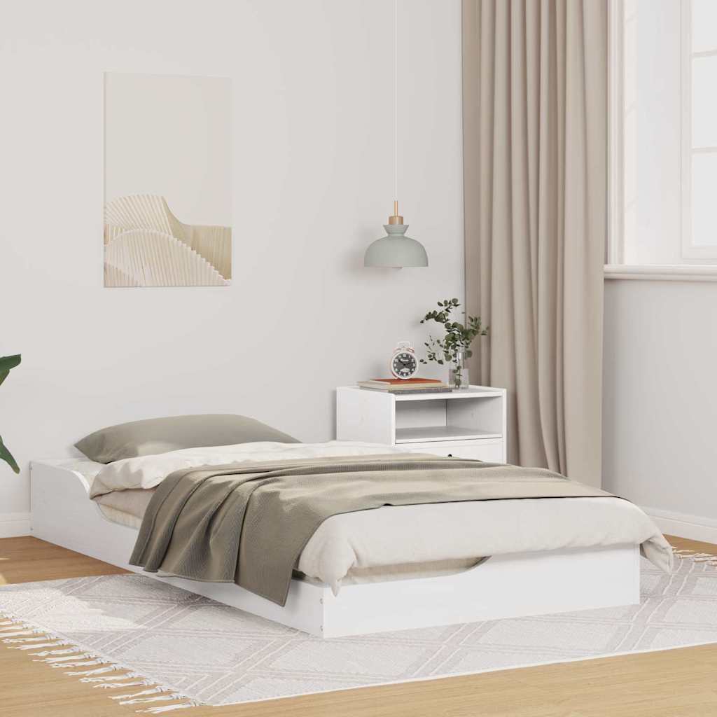 Bedframe Wit 90 x 190 cm Massief grenenhout