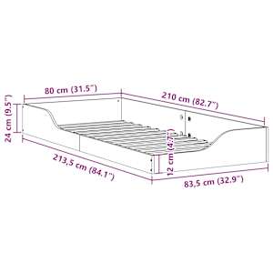 Rám postele Hnědá 80 x 210 cm Masivní borové dřevo - obrázek 10