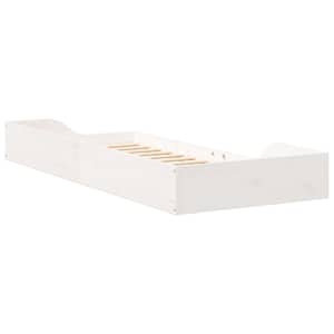 Rám postele Bílá 80 x 210 cm Masivní borové dřevo - obrázek 7