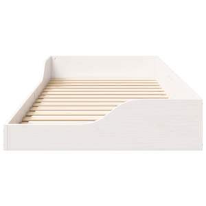Rám postele Bílá 80 x 210 cm Masivní borové dřevo - obrázek 5