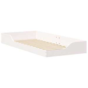 Rám postele Bílá 90 x 210 cm Masivní borové dřevo - obrázek 4