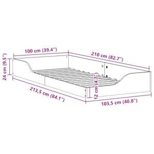 Rám postele Hnědá 100 x 210 cm Masivní borové dřevo - obrázek 10
