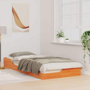 Rám postele Voskově hnědá 100 x 210 cm Masivní borové dřevo - obrázek 3