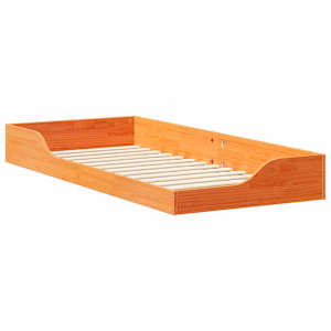 Rám postele Voskově hnědá 100 x 210 cm Masivní borové dřevo - obrázek 4