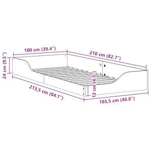 Rám postele Voskově hnědá 100 x 210 cm Masivní borové dřevo - obrázek 10