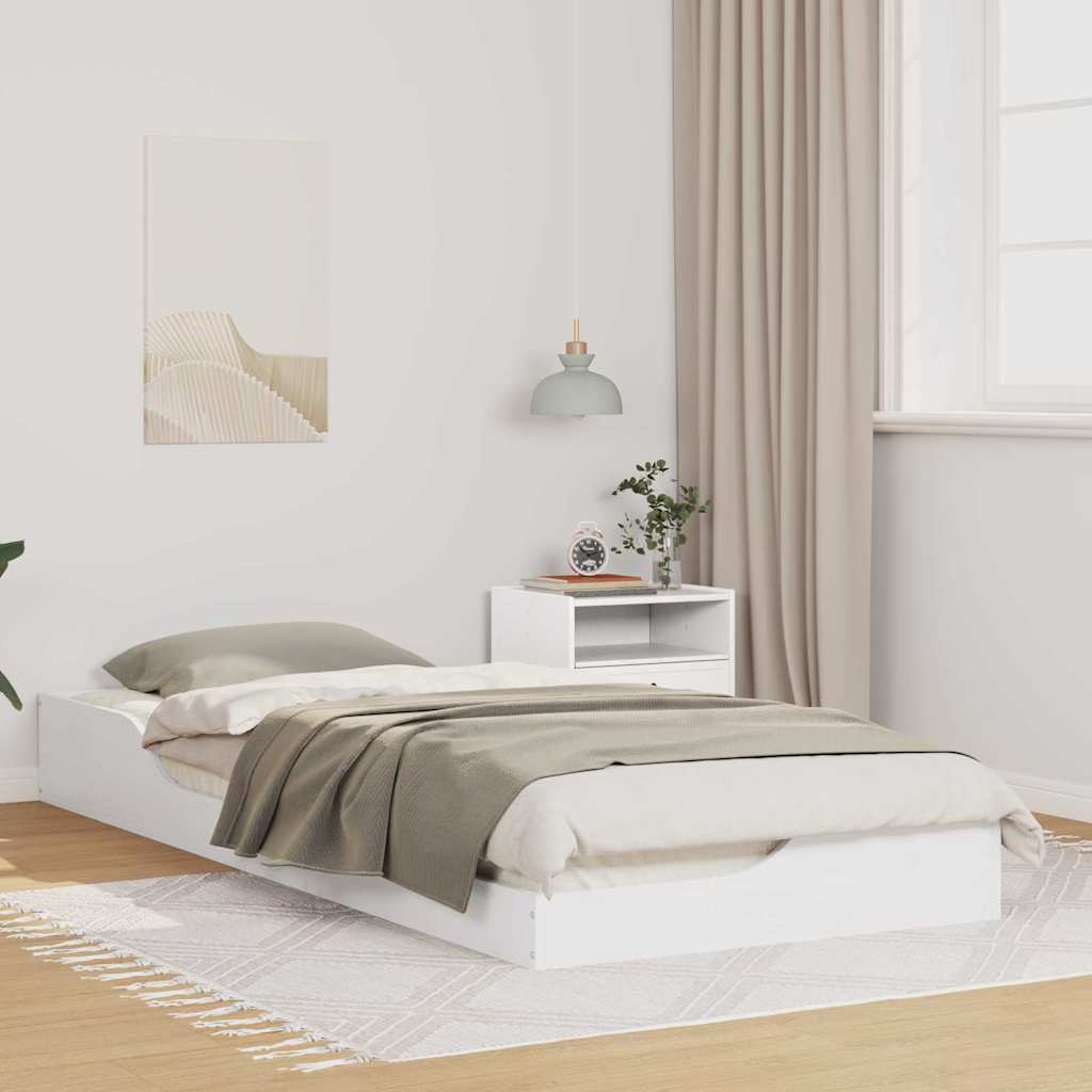 Bedframe Wit 90 x 220 cm Massief grenenhout