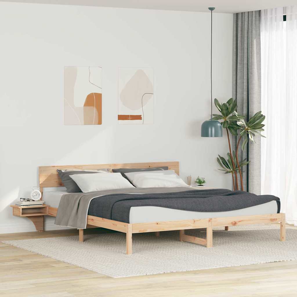 Voodiraam öökappide jaotumisega Pruun 180 x 200 cm Männipuit