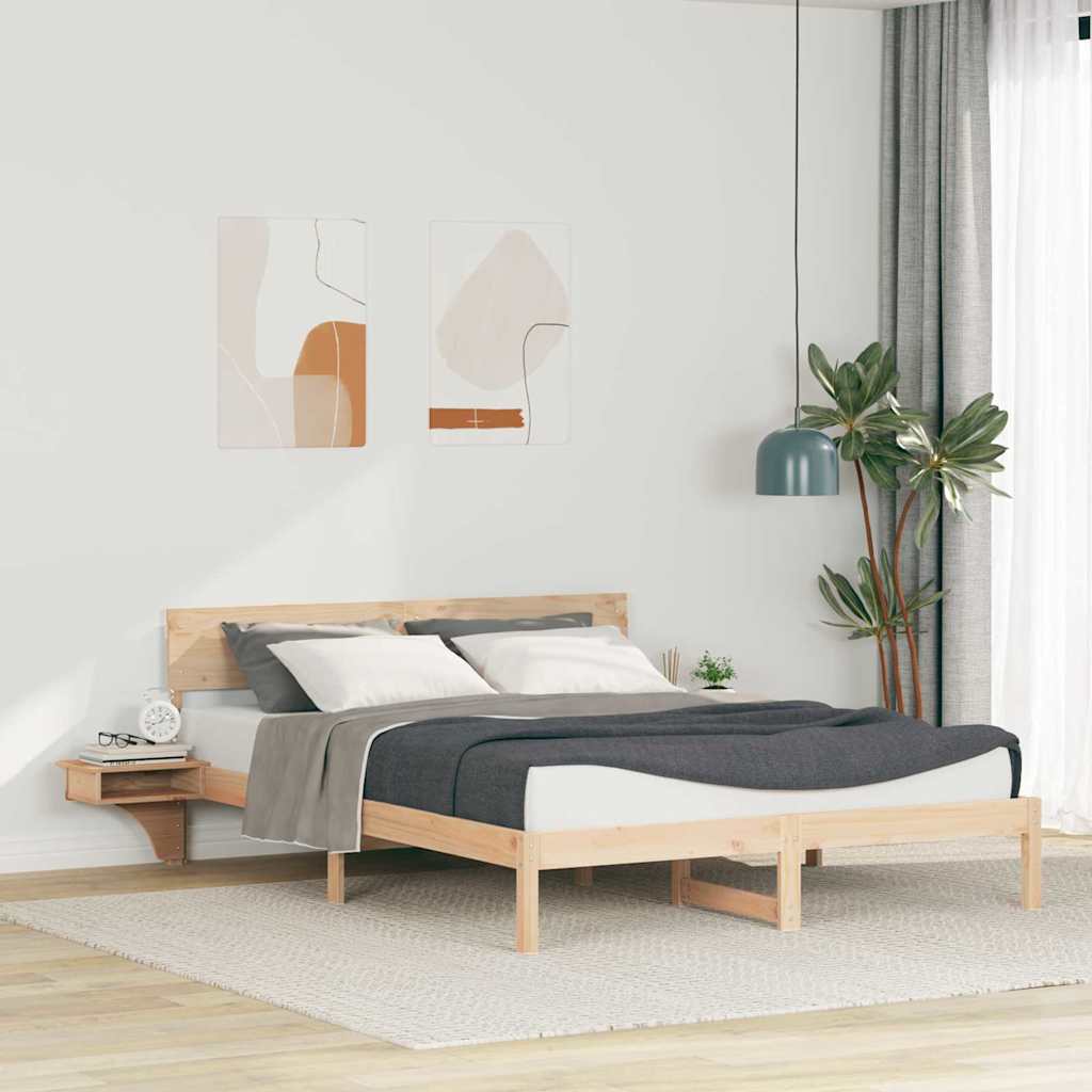 Voodiraam öökappide jaotumisega Pruun 150 x 200 cm Männipuit