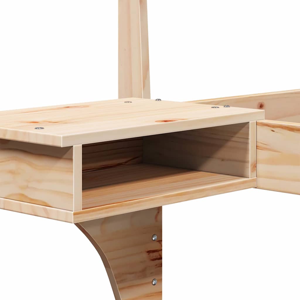 Sengestel med sengeborde med hovedgærde Brun Massivt fyrretræ 9 8721288721716 detail en hd 2