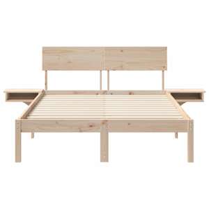 Rám postele s čelo Hnědá 120 x 200 cm Masivní borové dřevo - obrázek 5