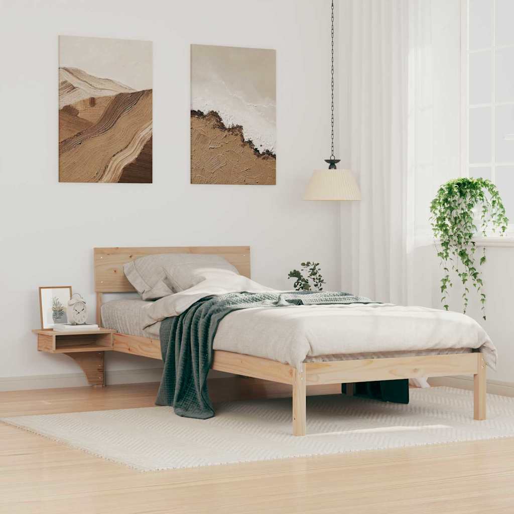 Voodiraam öökappide jaotumisega Pruun 90 x 190 cm Männipuit