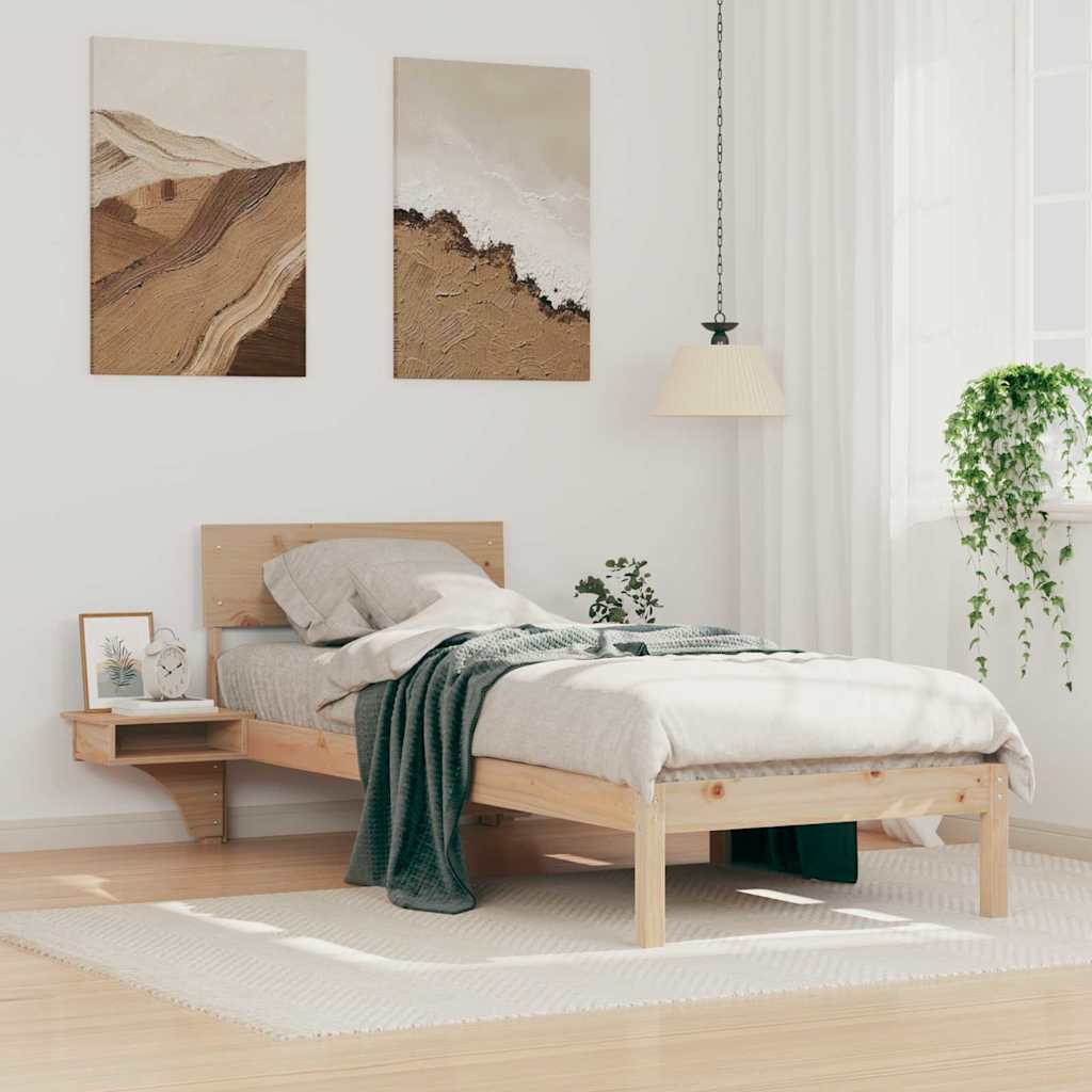 Voodiraam öökappide jaotumisega Pruun 75 x 190 cm Männipuit