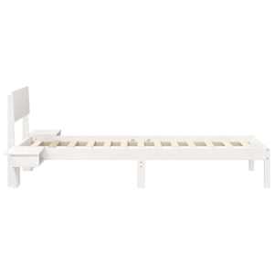 Rám postele s čelo Bílá 75 x 190 cm Masivní borové dřevo - obrázek 6