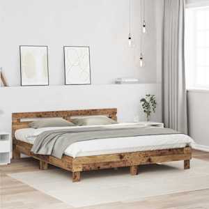 Rám postele Staré dřevo 203 x 185 x 70 cm kompozitní dřevo - obrázek 3