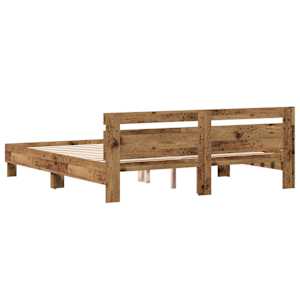 Rám postele Staré dřevo 203 x 185 x 70 cm kompozitní dřevo - obrázek 7