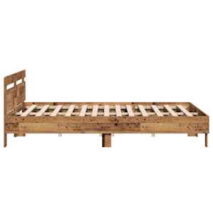 Rám postele Staré dřevo 203 x 185 x 70 cm kompozitní dřevo - obrázek 6