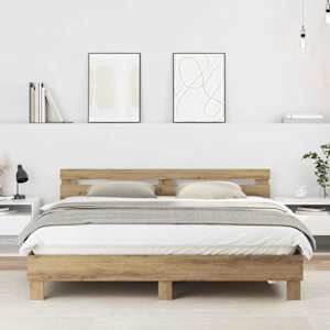 Rám postele Artisanový dub 203 x 185 x 70 cm kompozitní dřevo - obrázek 1