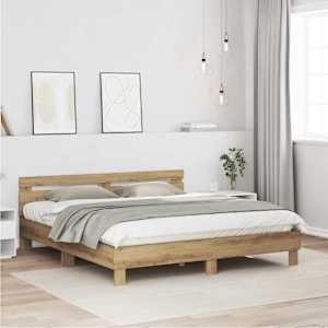 Rám postele Artisanový dub 203 x 185 x 70 cm kompozitní dřevo - obrázek 3