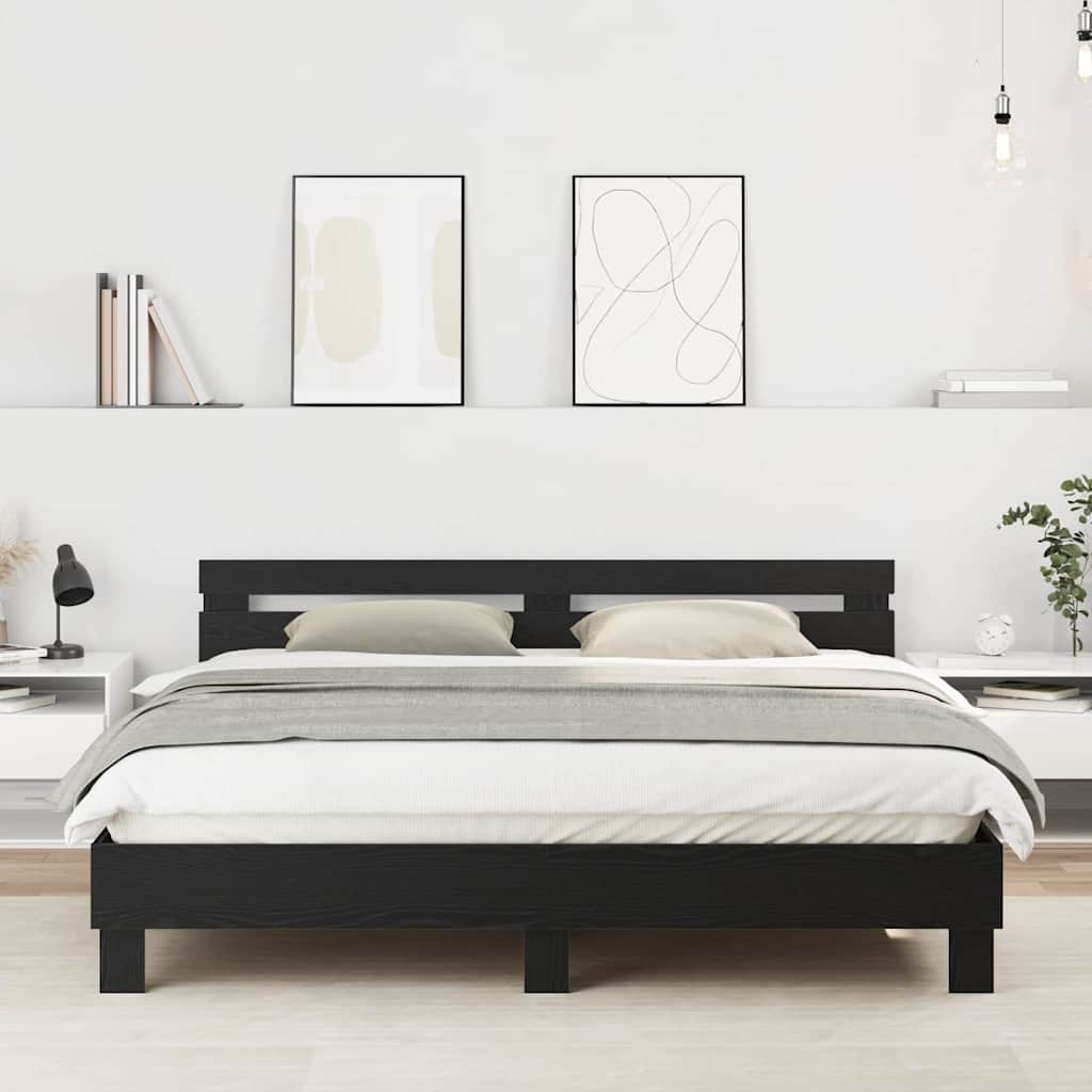 Sengestel Sort eg 180 x 200 cm Konstrueret træ og spånplade