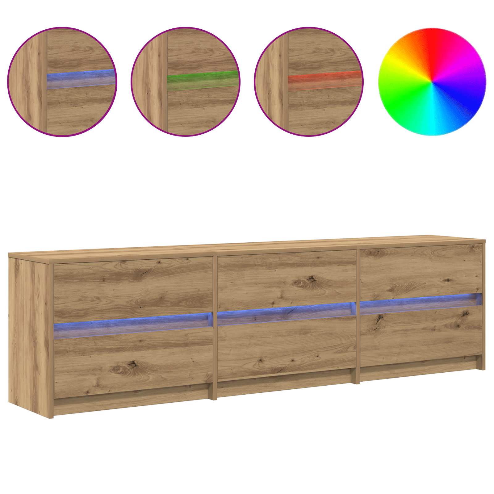 TV enote 2 pcs Umetni hrast 180 x 34 x 50 cm Konstruiran les - slika 4