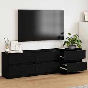 TV jednotky 2 pcs Černý dub 180 x 34 x 50 cm kompozitní dřevo - obrázek 1