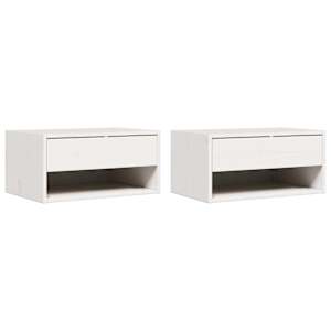 vidaXL &Ouml;&ouml;kapp 2 tk Valge 50 x 32,5 x 24 cm M&auml;nnipuit