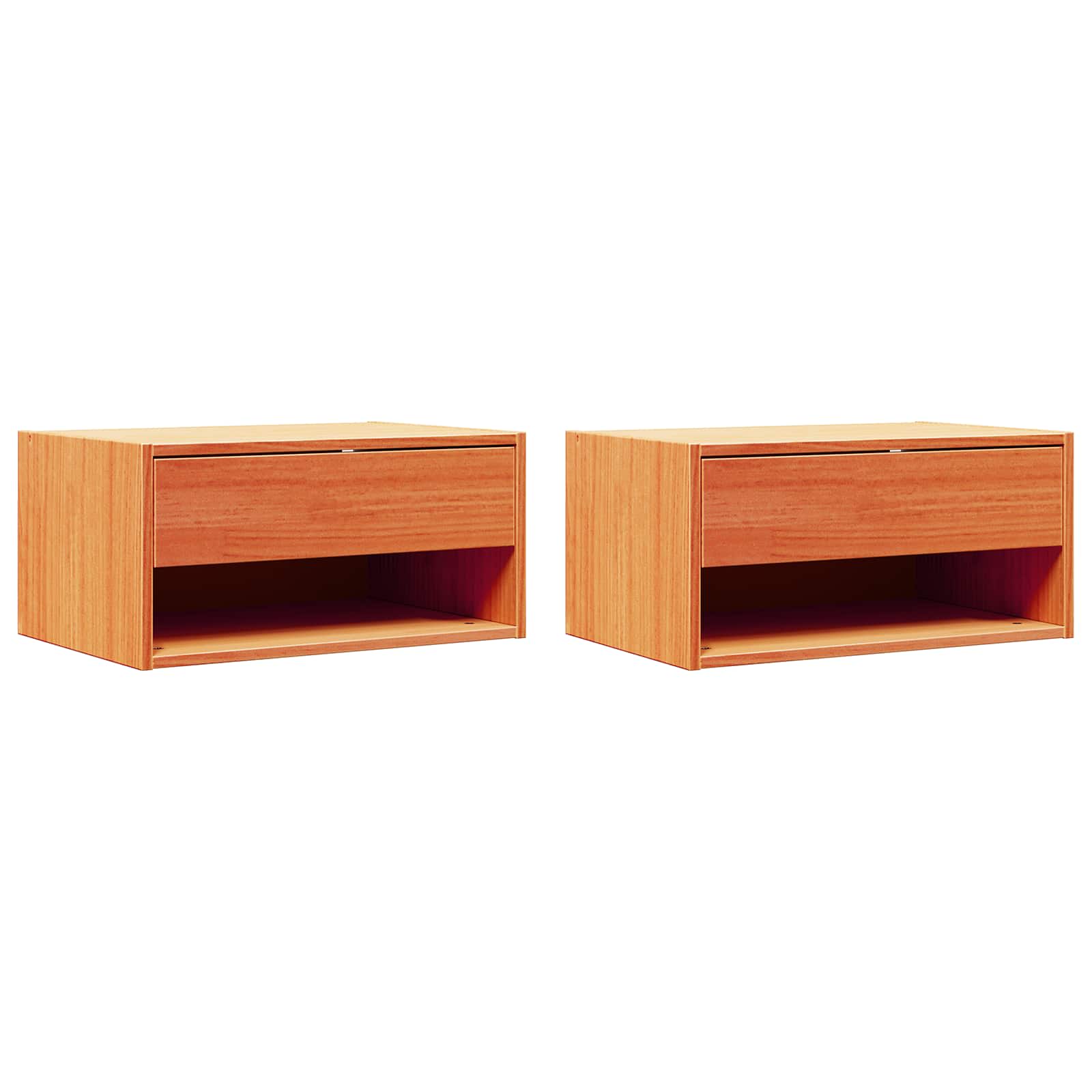 Nočna omarica s predalom 2 pcs Voskast rjav 50 x 32,5 x 24 cm - slika 2