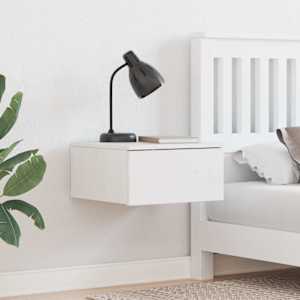 Nočna omarica s predalom Bela 37 x 35 x 18,5 cm Trdna borovina