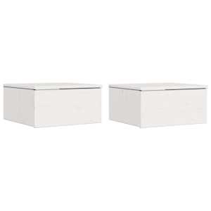 Noční stolek se zásuvkou 2 pcs Bílá 37 x 35 x 18,5 cm - obrázek 2