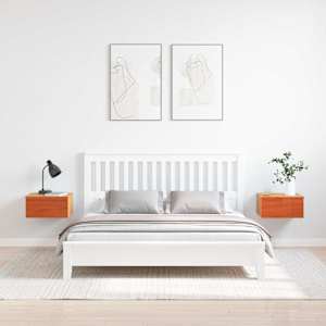 Noční stolek se zásuvkou 2 pcs Voskově hnědá 37 x 35 x 18,5 cm - obrázek 4