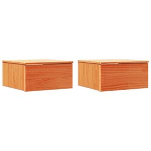 Noční stolek se zásuvkou 2 pcs Voskově hnědá 37 x 35 x 18,5 cm - obrázek 2