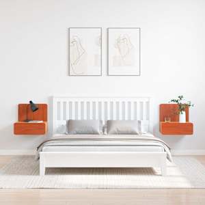 Noční stolek se zásuvkou 2 pcs Voskově hnědá 44 x 32,5 x 40 cm - obrázek 4