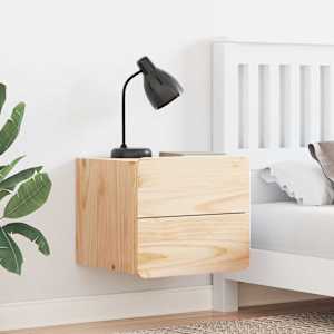 Nočna omarica 2 pcs Naravna 39 x 34 x 33 cm Trdna borovina