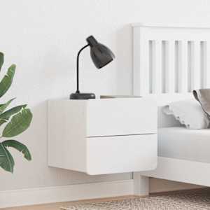 Nočna omarica s predalom Bela 39 x 34 x 33 cm Trdna borovina