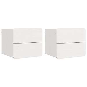 Noční stolek 2 pcs Bílá 39 x 34 x 33 cm Masivní borové dřevo - obrázek 2