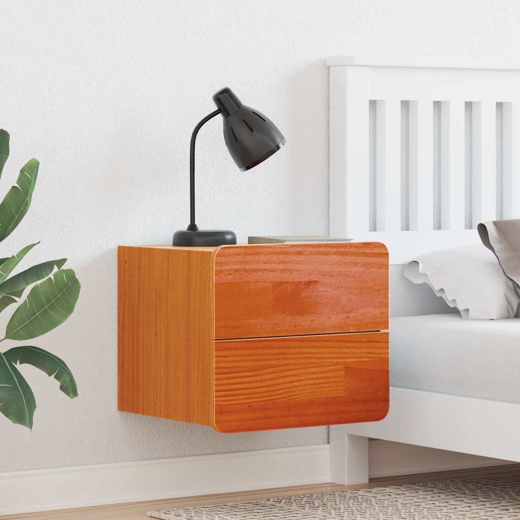 Нощно шкафче 2 pcs Кафяво 39 x 34 x 33 см Масивно дърво бор