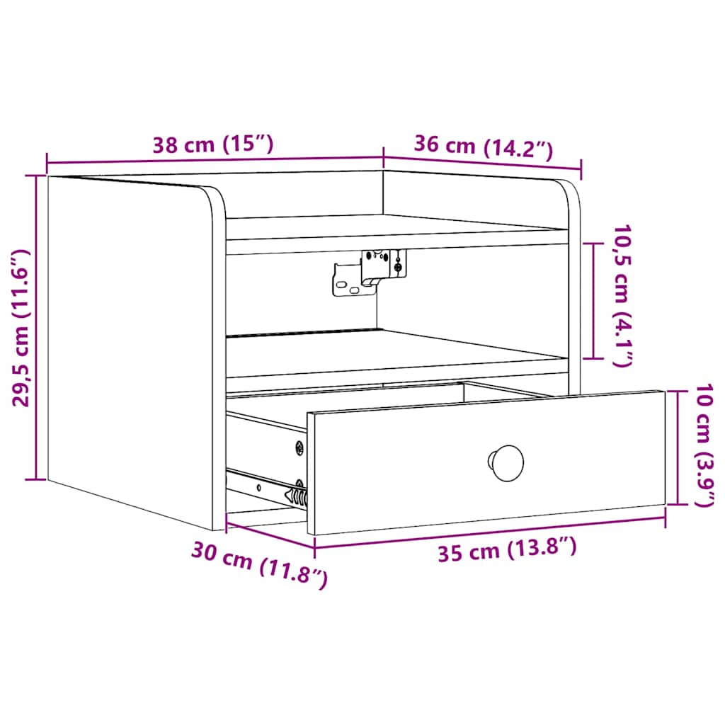 Nachtkastje 2 pcs Wasbruin 38 x 36 x 29,5 cm Massief grenenhout image 13