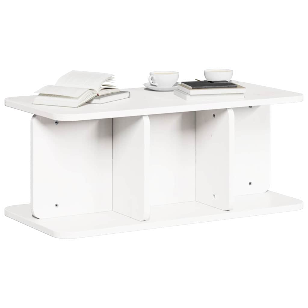 vidaXL Salontafel Wit 80 x 39.5 x 33.5 cm Massief grenenhout