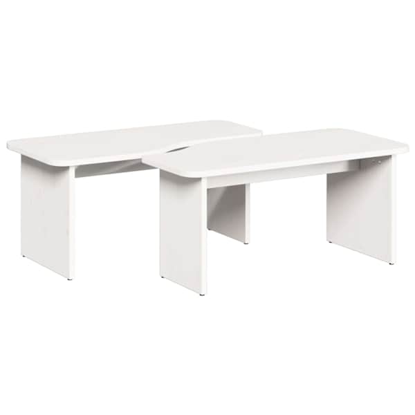 vidaXL Kohvilaud 2 tk Valge 100 x 69 x 35,5 cm M&auml;nnipuit