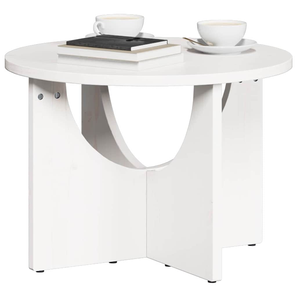 vidaXL Salontafel Wit 50 x 50 x 35 cm Massief grenenhout