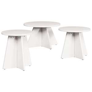 vidaXL Kohvilaud 3 tk Valge 49 x 49 x 30 cm