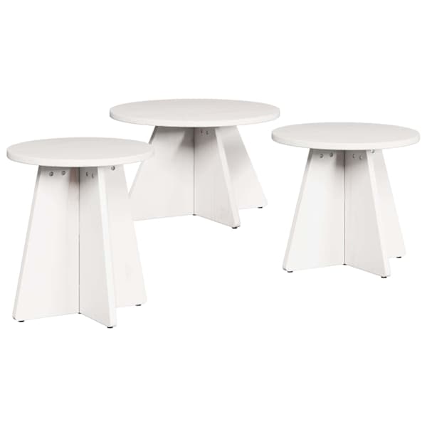 vidaXL Kohvilaud 3 tk Valge 49 x 49 x 30 cm